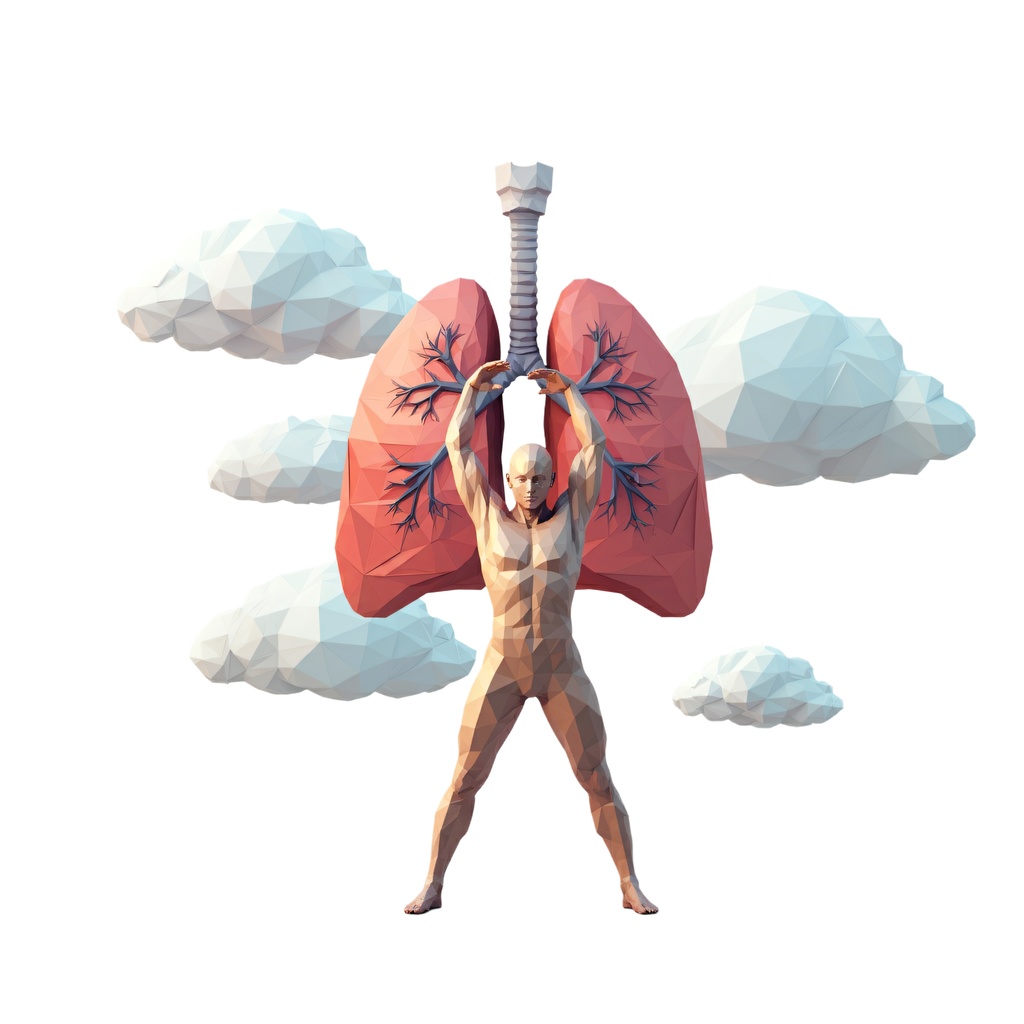 肺とストレッチ イラスト(375497)