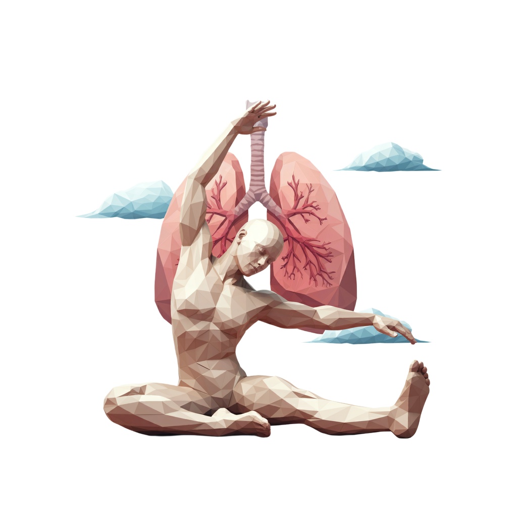 肺とストレッチ イラスト(375497)