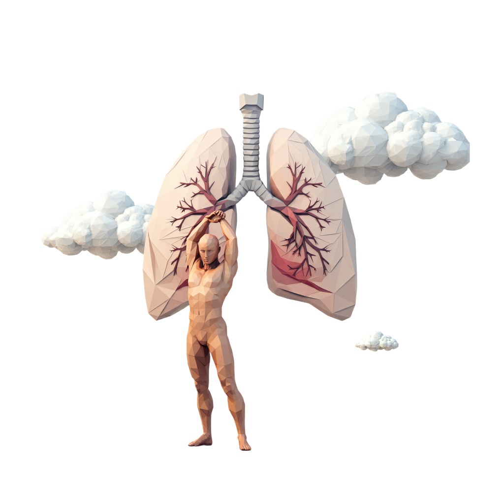 肺とストレッチ イラスト(375497)