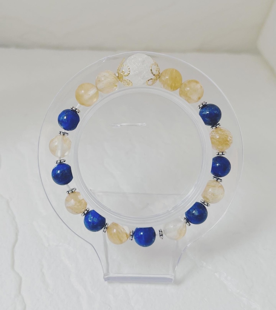 ゴールドウォーターメロントルマリン×ラピスラズリ×水晶5A ブレスレット⭐️新品⭐️