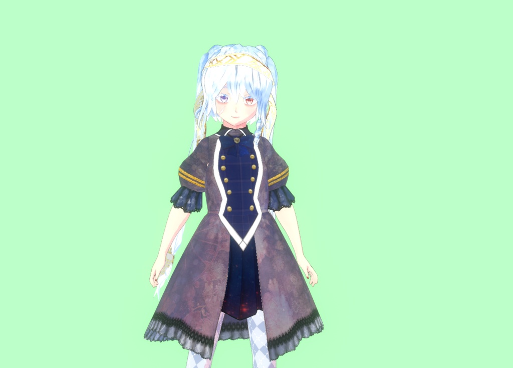 VRoid衣装 軍服ワンピース【ゴシック】