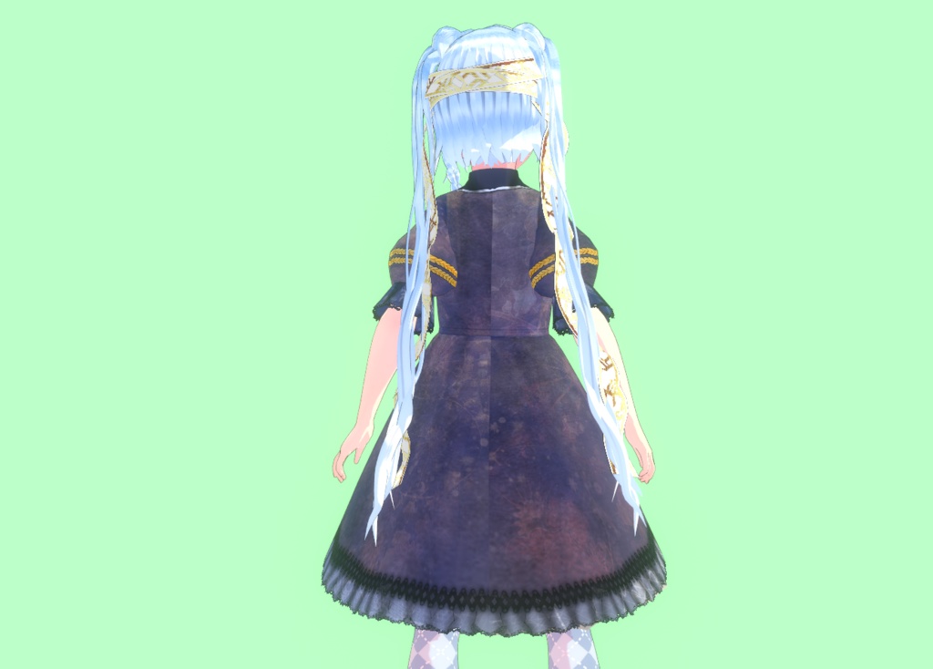 VRoid衣装 軍服ワンピース【ゴシック】