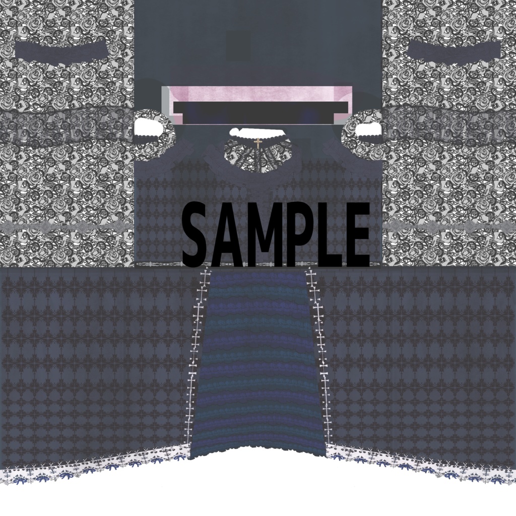 ゴシックワンピースドレス+ブーツ【カスタムアイテム XWear PSD付】 VRoid 衣装