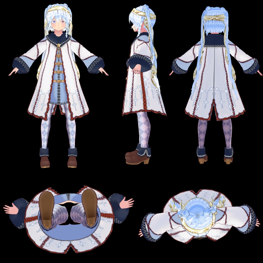 民族衣装ぽい錬金術師ぽい魔法ぽいアバター【lilToon設定済み】【衣装テクスチャ付】