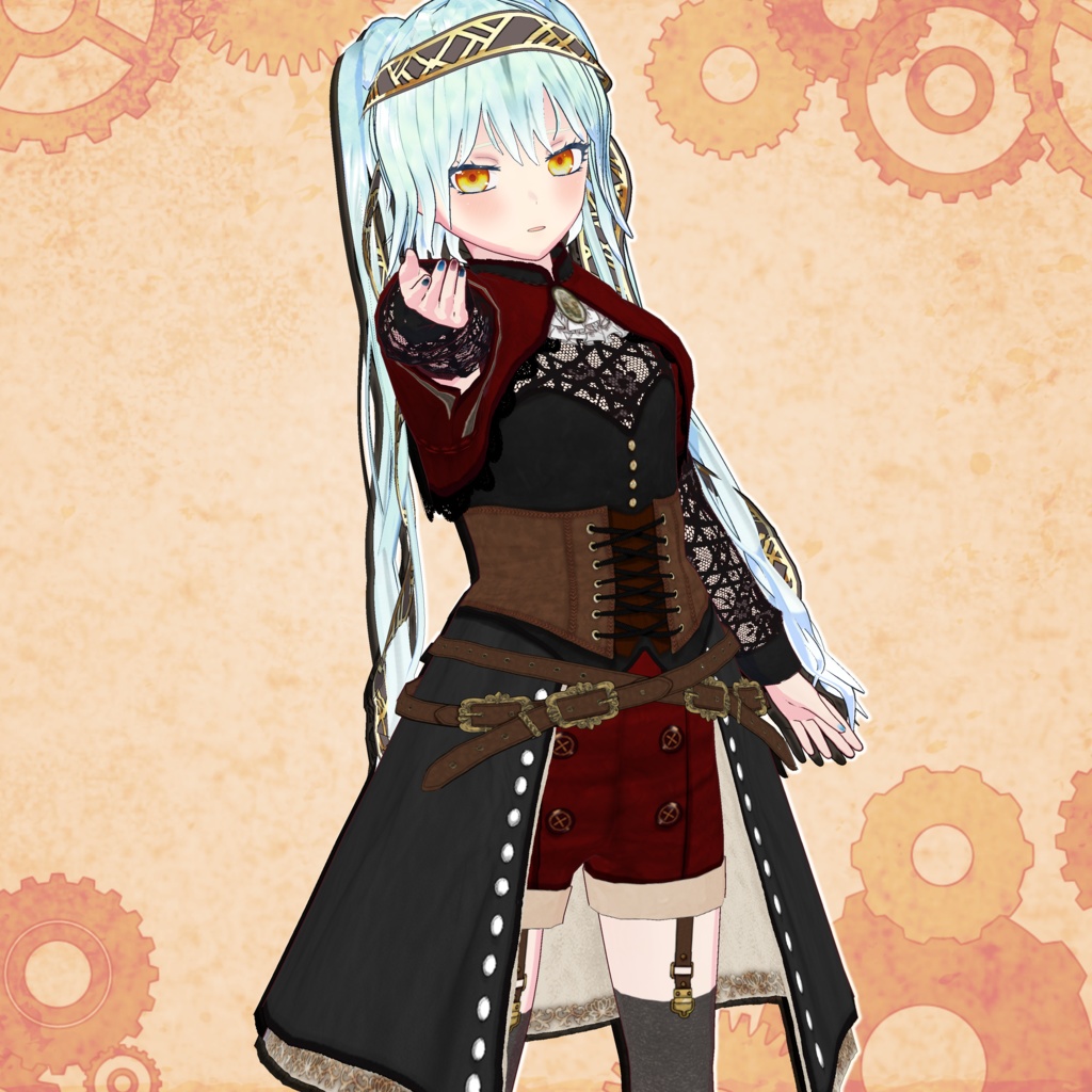 [無料衣装 Customitem free]ムジカになりたい服 ゴシック ドレス[アバター200円 VRoid VRchat free＆paid]
