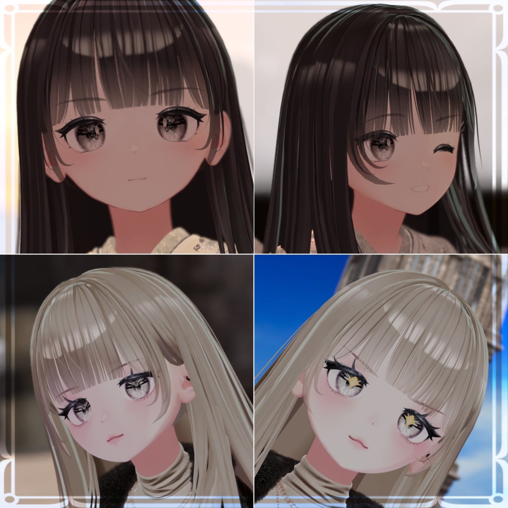 【しなの用 グレー無料 全10色】ジュエリーアイテクスチャ Shinano VRChat