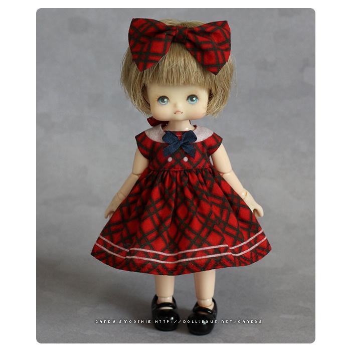 オビツ11ドレス / レッドプレイドチェック