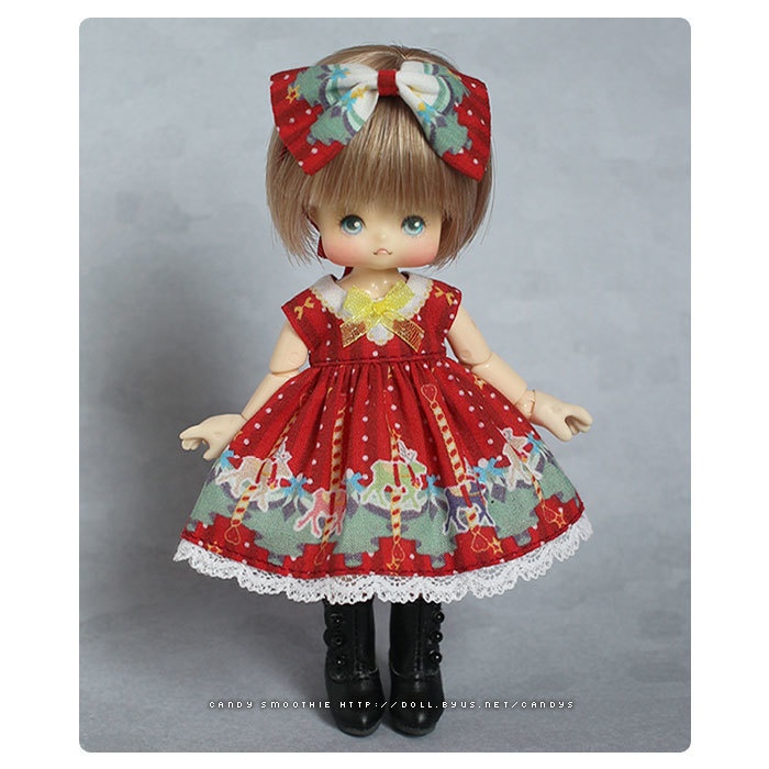 オビツ11ドレス / カルーセル ホリデー・レッド