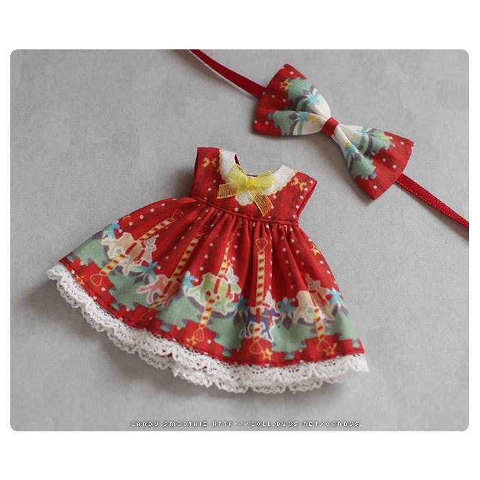 オビツ11ドレス / カルーセル ホリデー・レッド