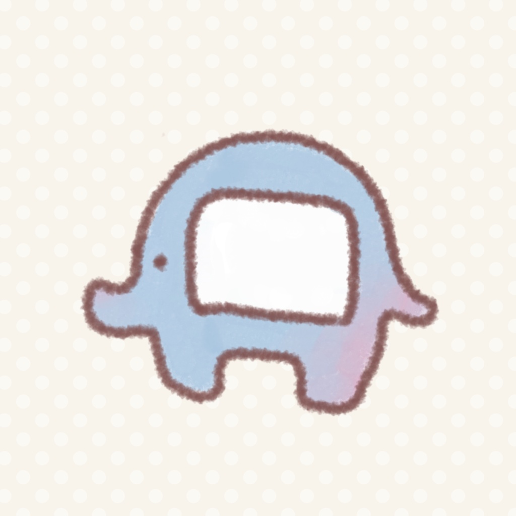 【フリーイラスト】ゾウさんの名札