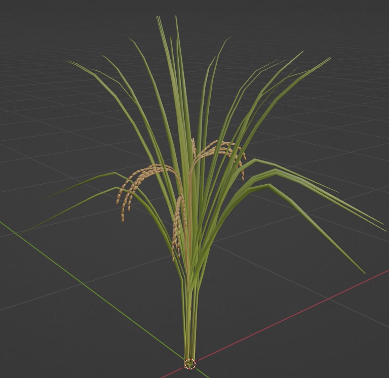 稲のような植物の3Dモデル