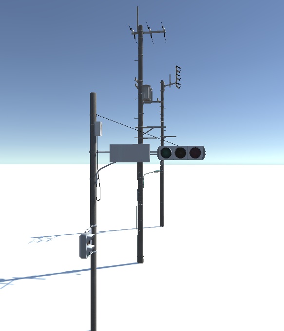 電柱・信号機3Dモデルセット