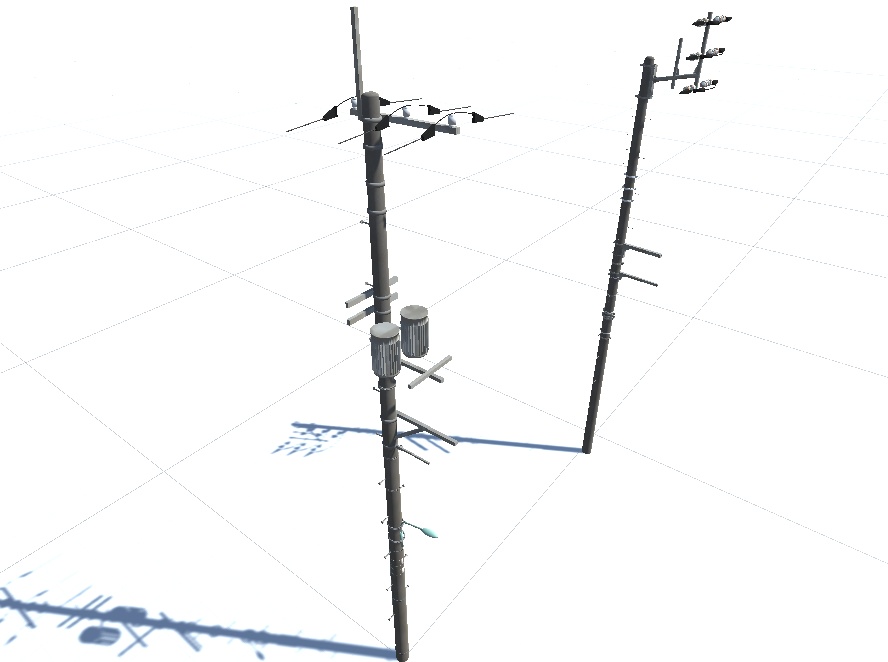 電柱・信号機3Dモデルセット