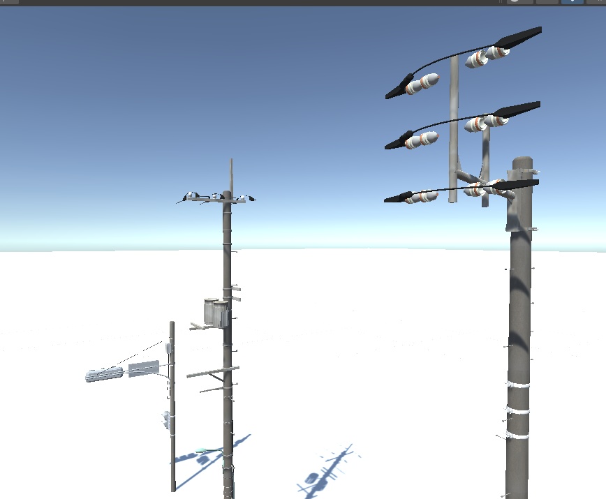 電柱・信号機3Dモデルセット
