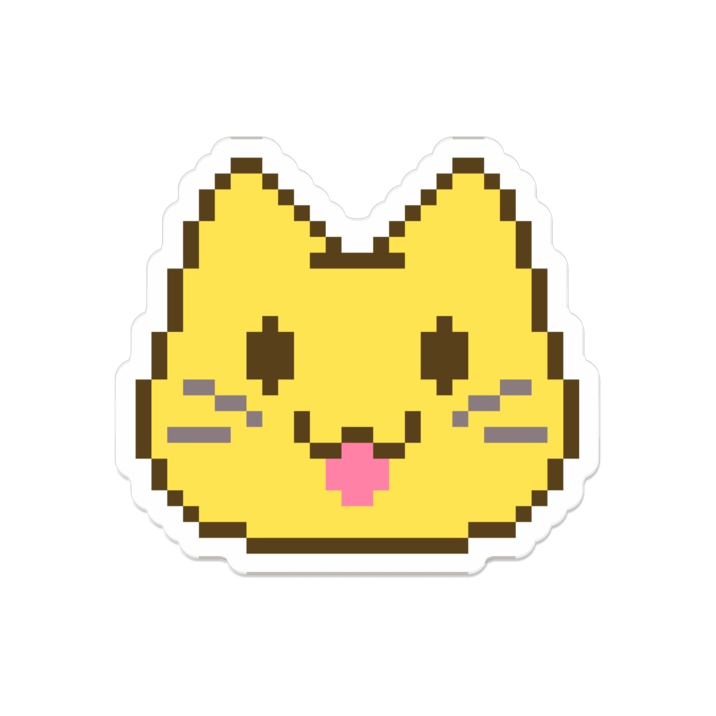 にゃんぷっぷードット絵アクリルバッジ