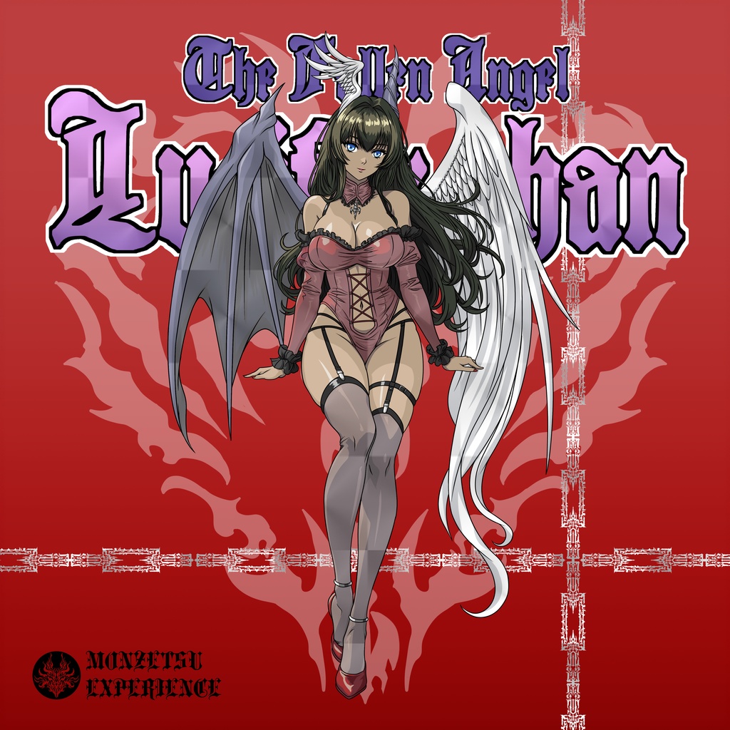 悶絶アクリルスタンドコレクション The Fallen Angel ルシフェルちゃん & 悶絶シールコレクション The Fallen Angel ルシフェルちゃん【リバースプリ】ズームアップ&全身2枚 セット