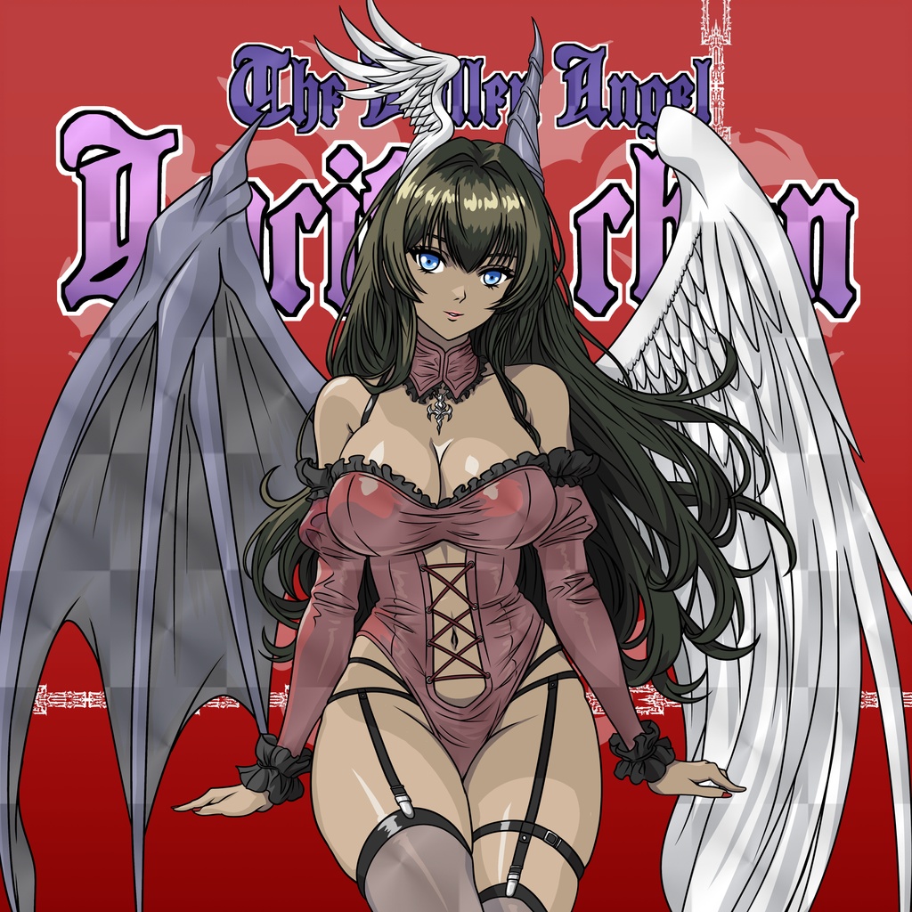 悶絶アクリルスタンドコレクション The Fallen Angel ルシフェルちゃん & 悶絶シールコレクション The Fallen Angel ルシフェルちゃん【リバースプリ】ズームアップ&全身2枚 セット