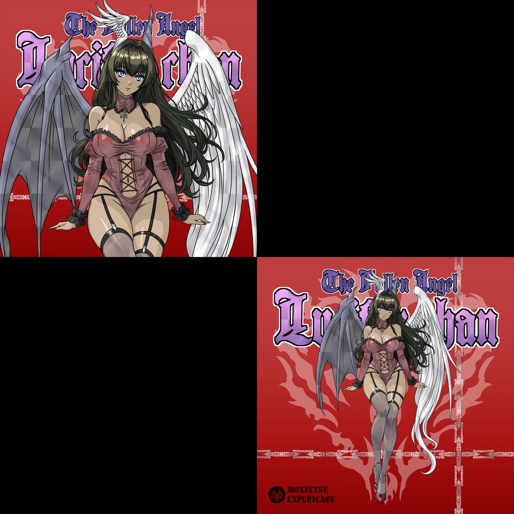 悶絶アクリルスタンドコレクション The Fallen Angel ルシフェルちゃん & 悶絶シールコレクション The Fallen Angel ルシフェルちゃん【リバースプリ】ズームアップ&全身2枚 セット