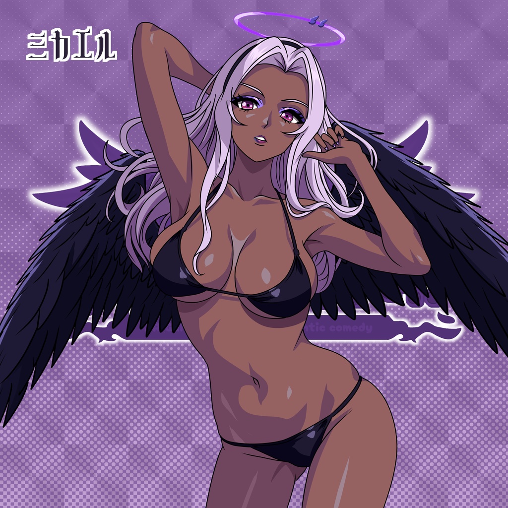 悶絶シールコレクション 堕天使ギャルはV系が好き!? きゃわたん水着 ガチャシール【全8種類 ランダム仕様】1枚