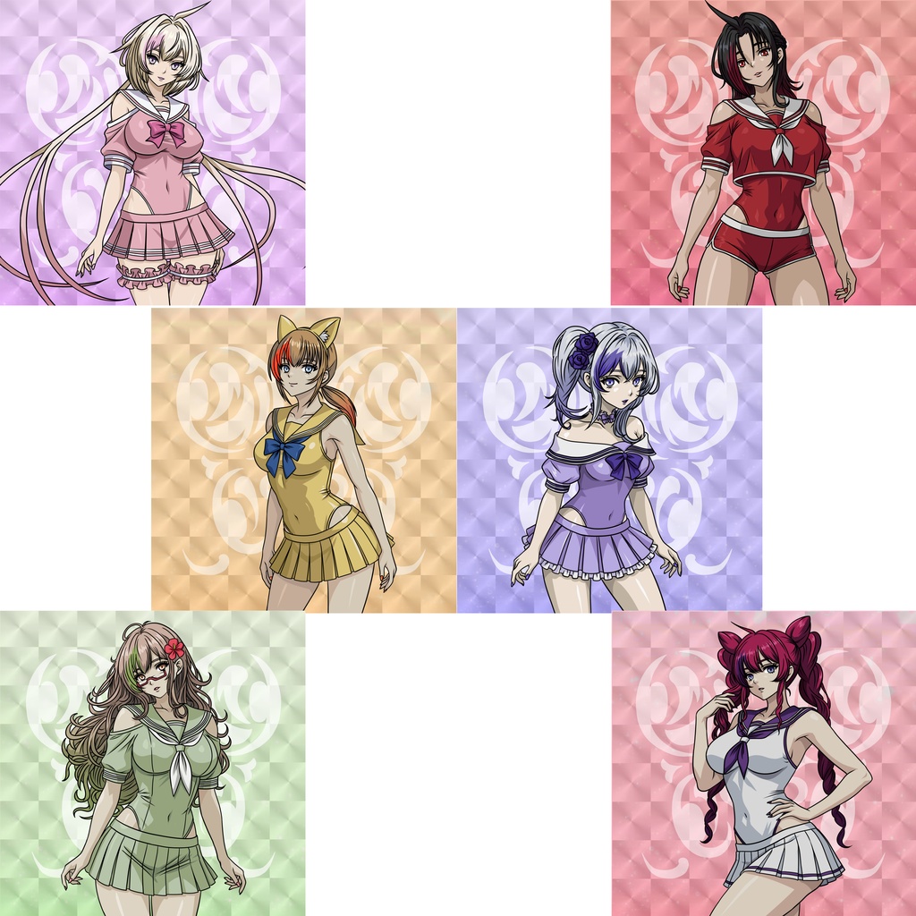 【6月新作】悶絶シールコレクション 東京ラヴドール きゃわたんセーラー水着style 【全12種類 ランダム仕様】1枚