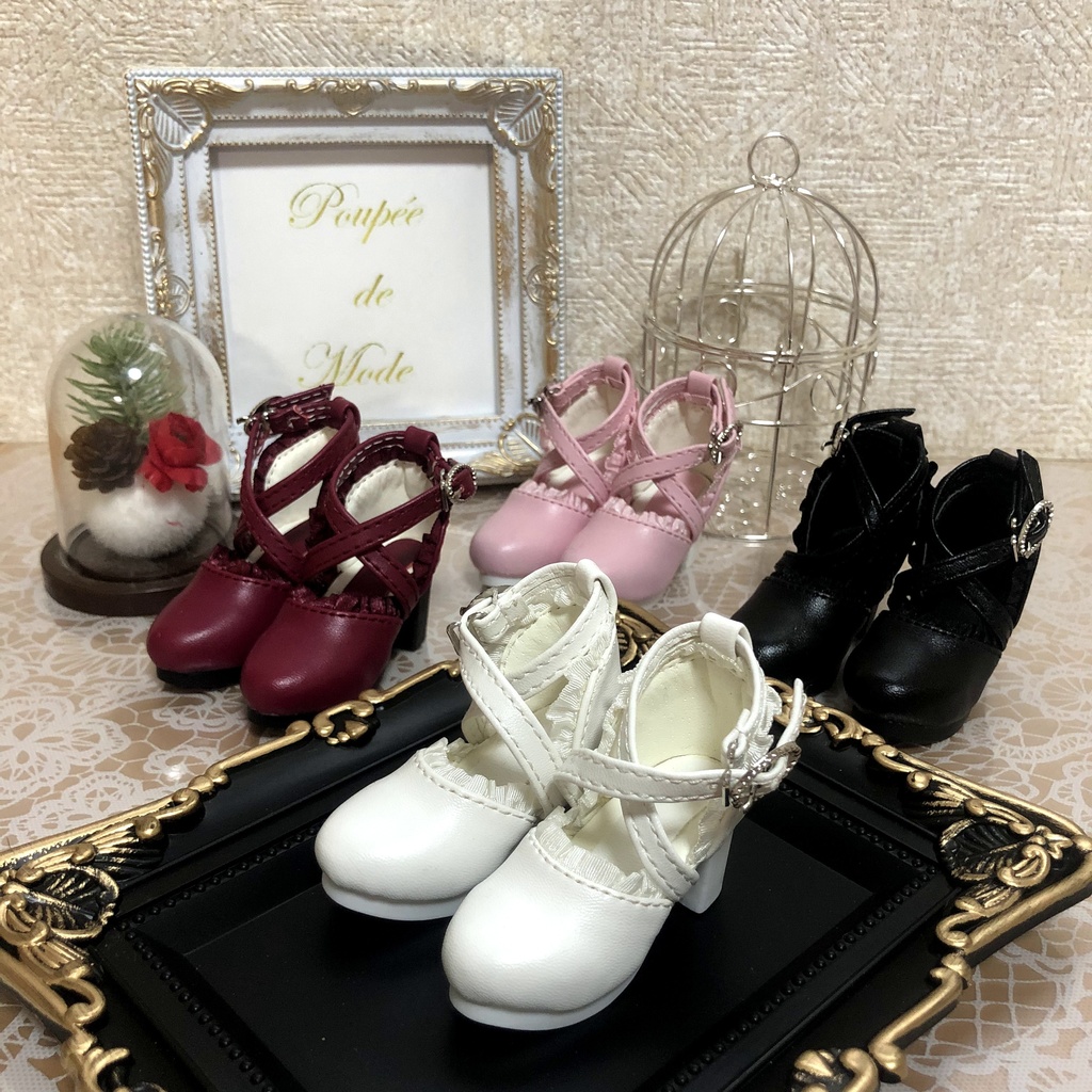 1/4 ドール用 ハイヒール カスタムリボン付き