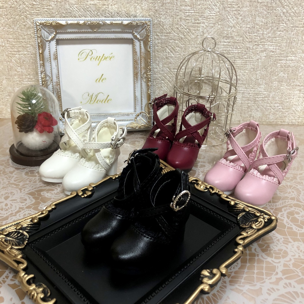 1/4 ドール用 ハイヒール カスタムリボン付き