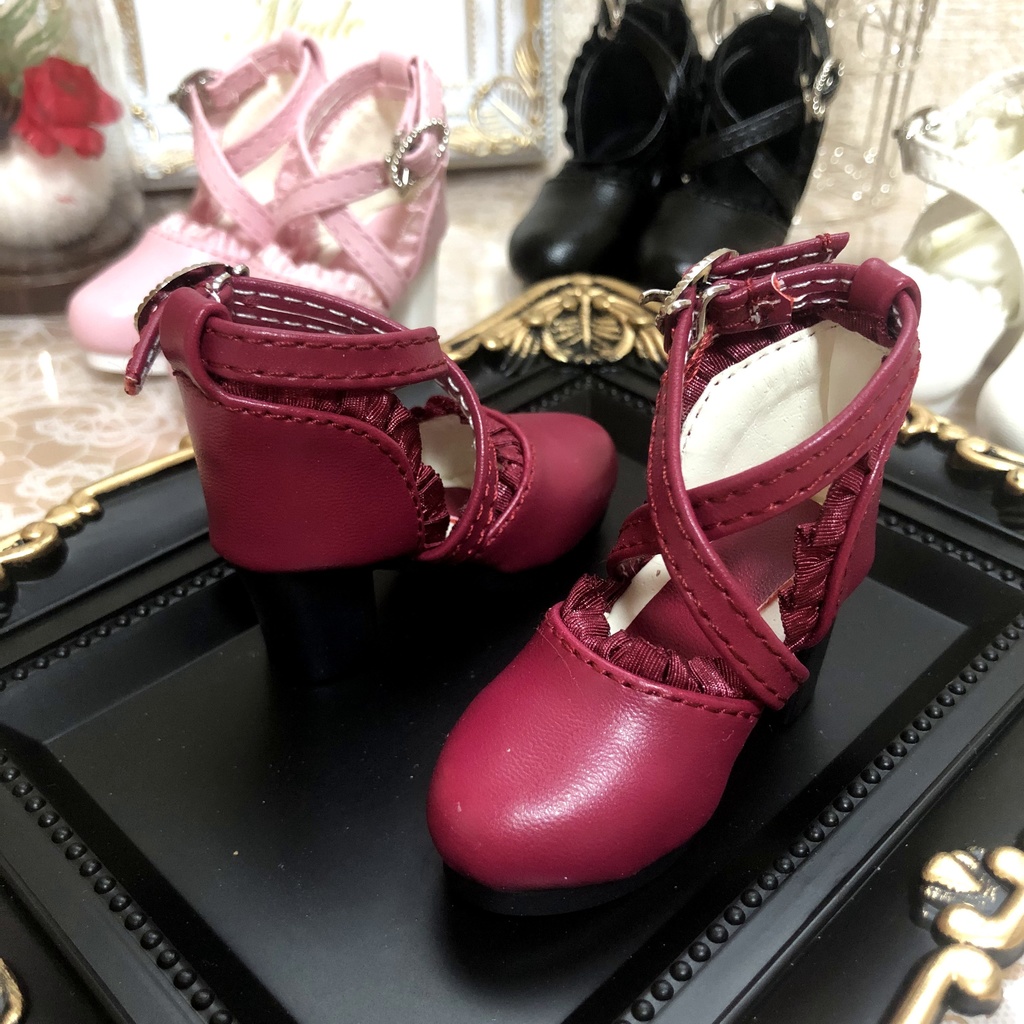 1/4 ドール用 ハイヒール カスタムリボン付き