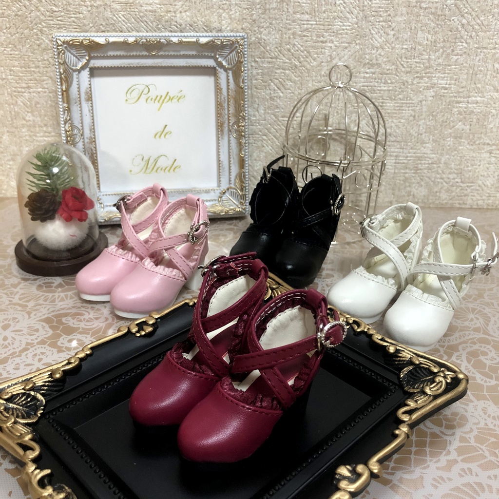 1/4 ドール用 ハイヒール カスタムリボン付き