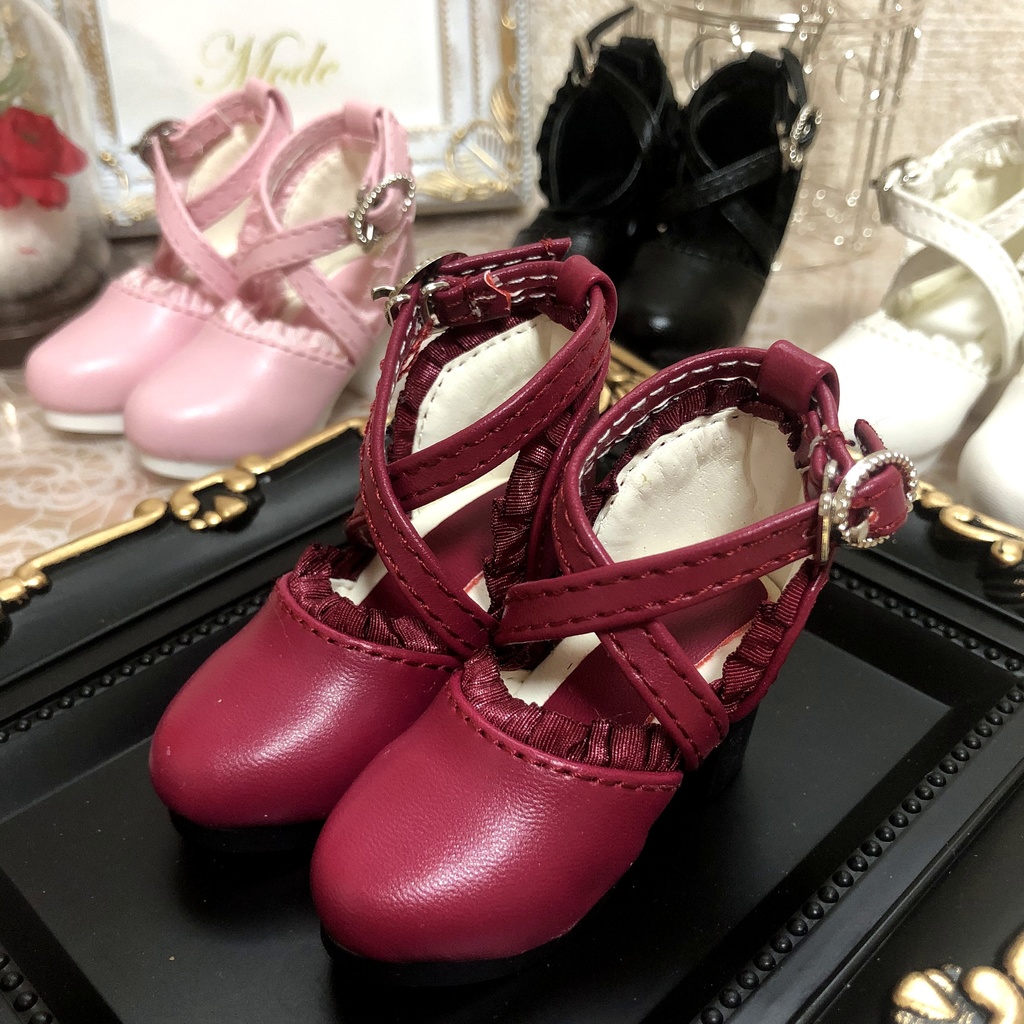 1/4 ドール用 ハイヒール カスタムリボン付き