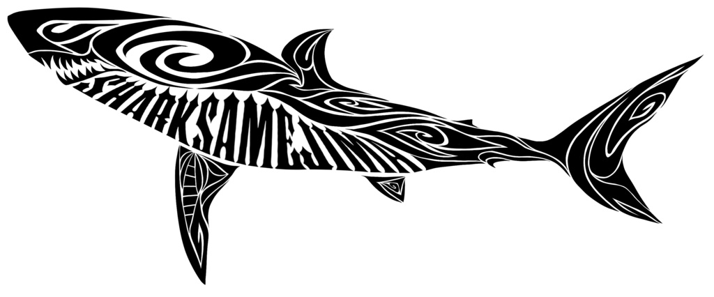 さめじまステッカー ホワイト