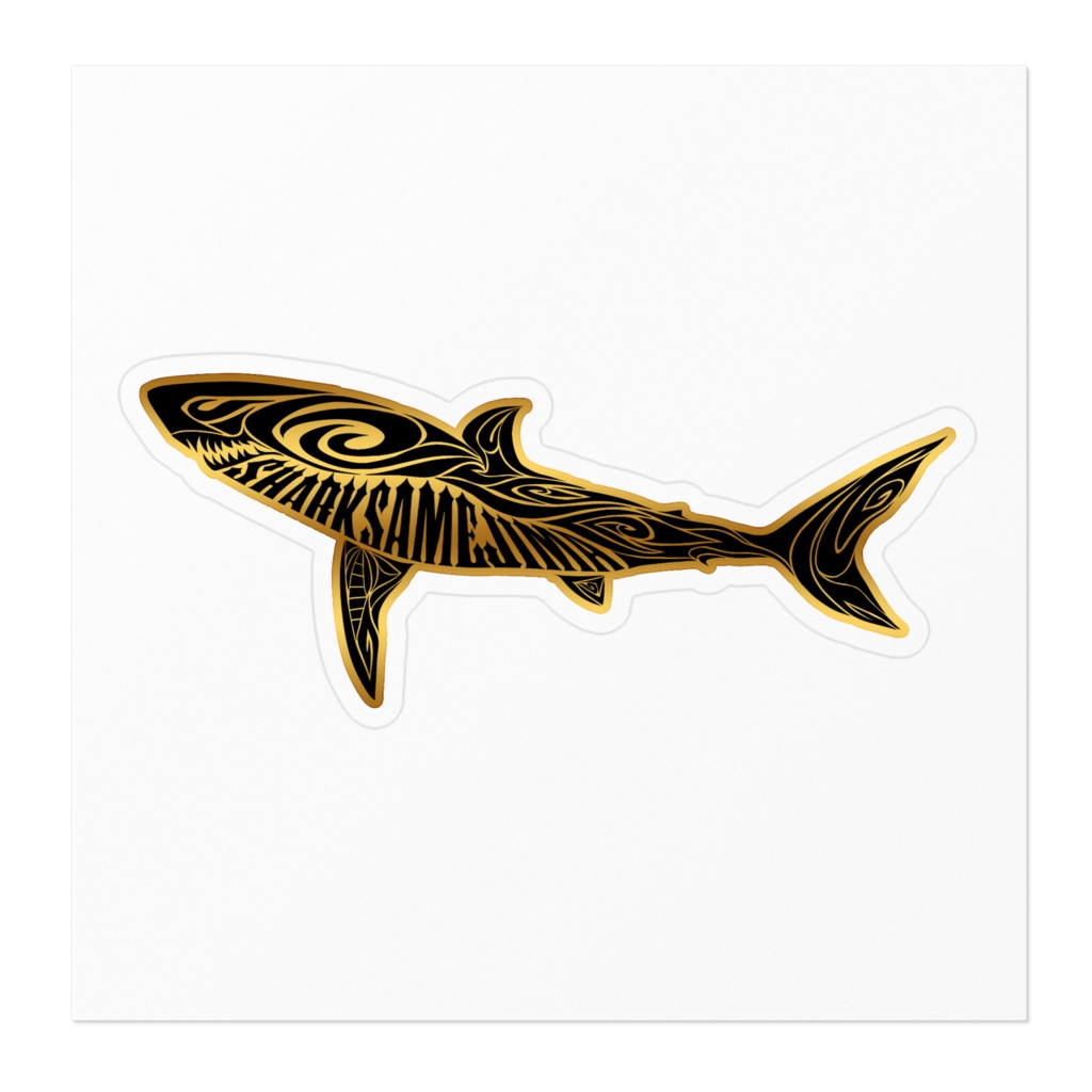 さめじまステッカー ホワイト