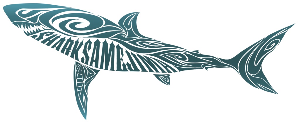 さめじまステッカー ホワイト