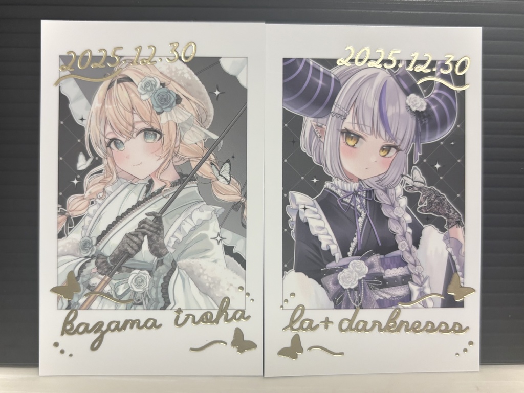 【C107】着物いろはス箔押しチェキ2枚セット(非公式)