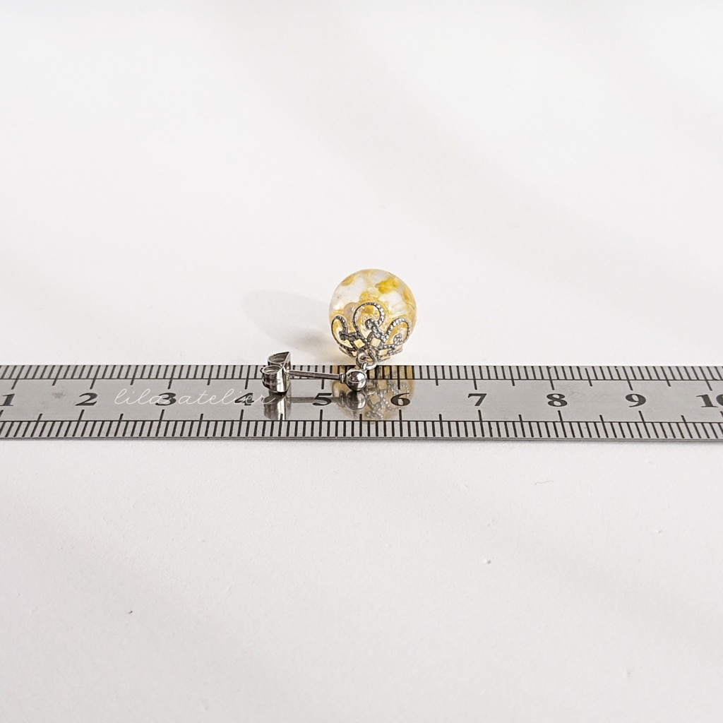 かすみ珠【翠】ピアス/イヤリング(金属アレルギー対応)