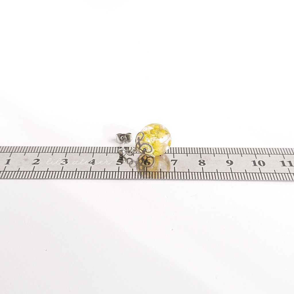 かすみ珠【翠】ピアス/イヤリング(金属アレルギー対応)