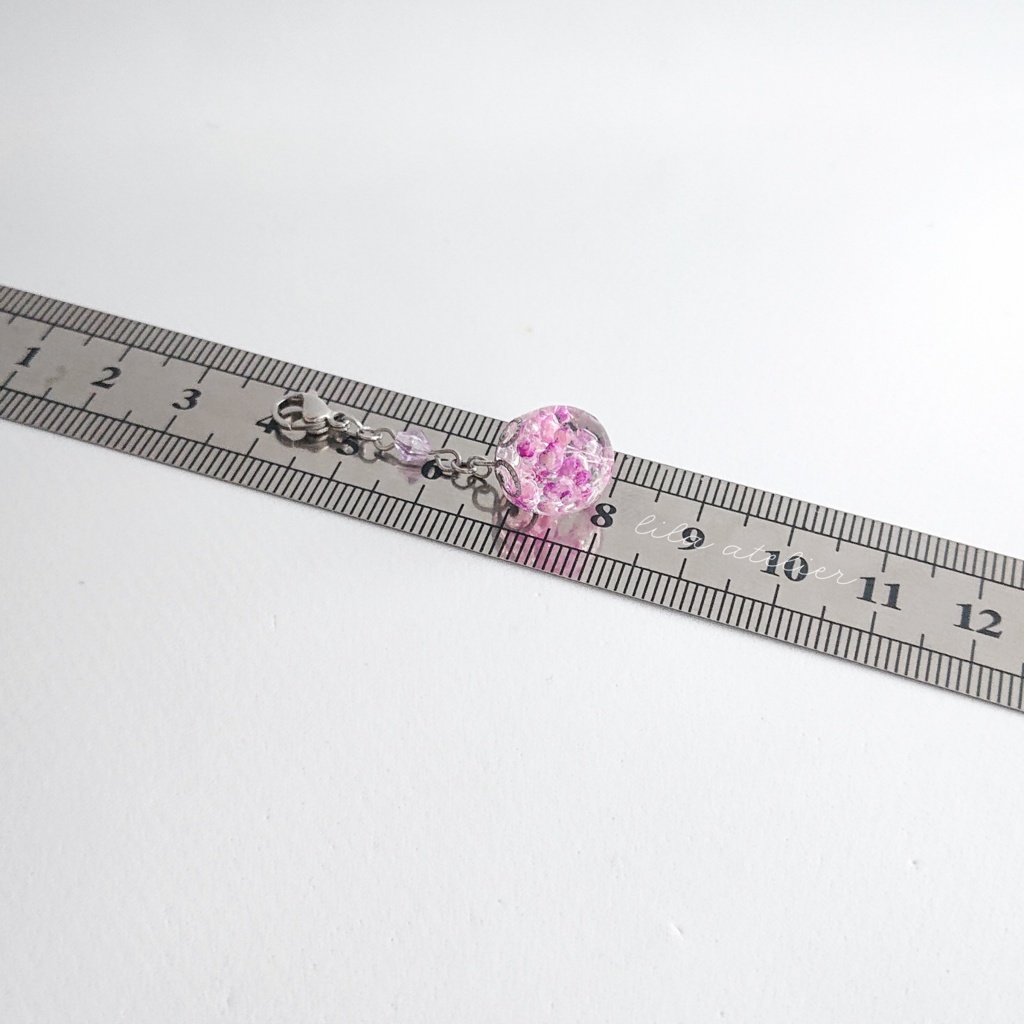 かすみ珠【紫】チャーム(金属アレルギー対応)