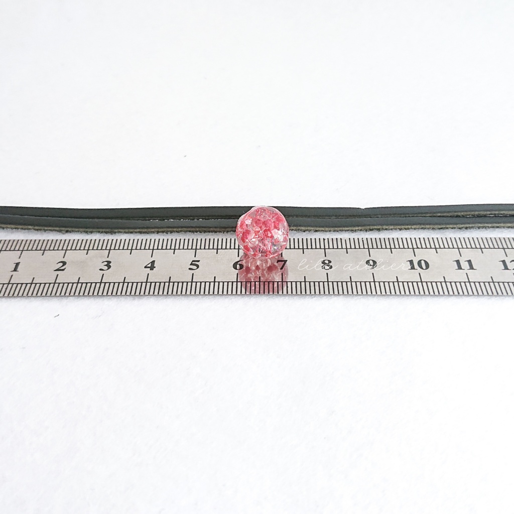 かすみ珠【紅】チョーカー(金属アレルギー対応)