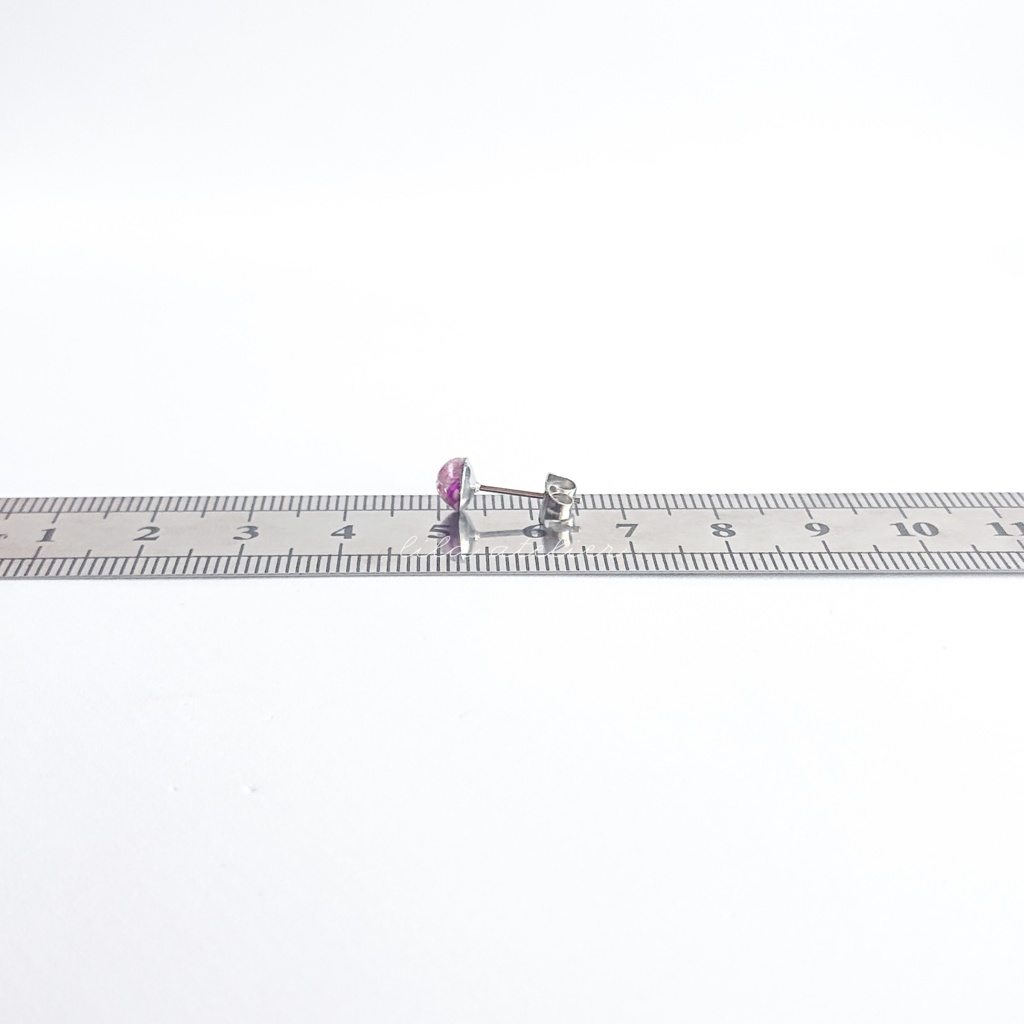 かすみ水中花【紫】ピアス/イヤリング(金属アレルギー対応)