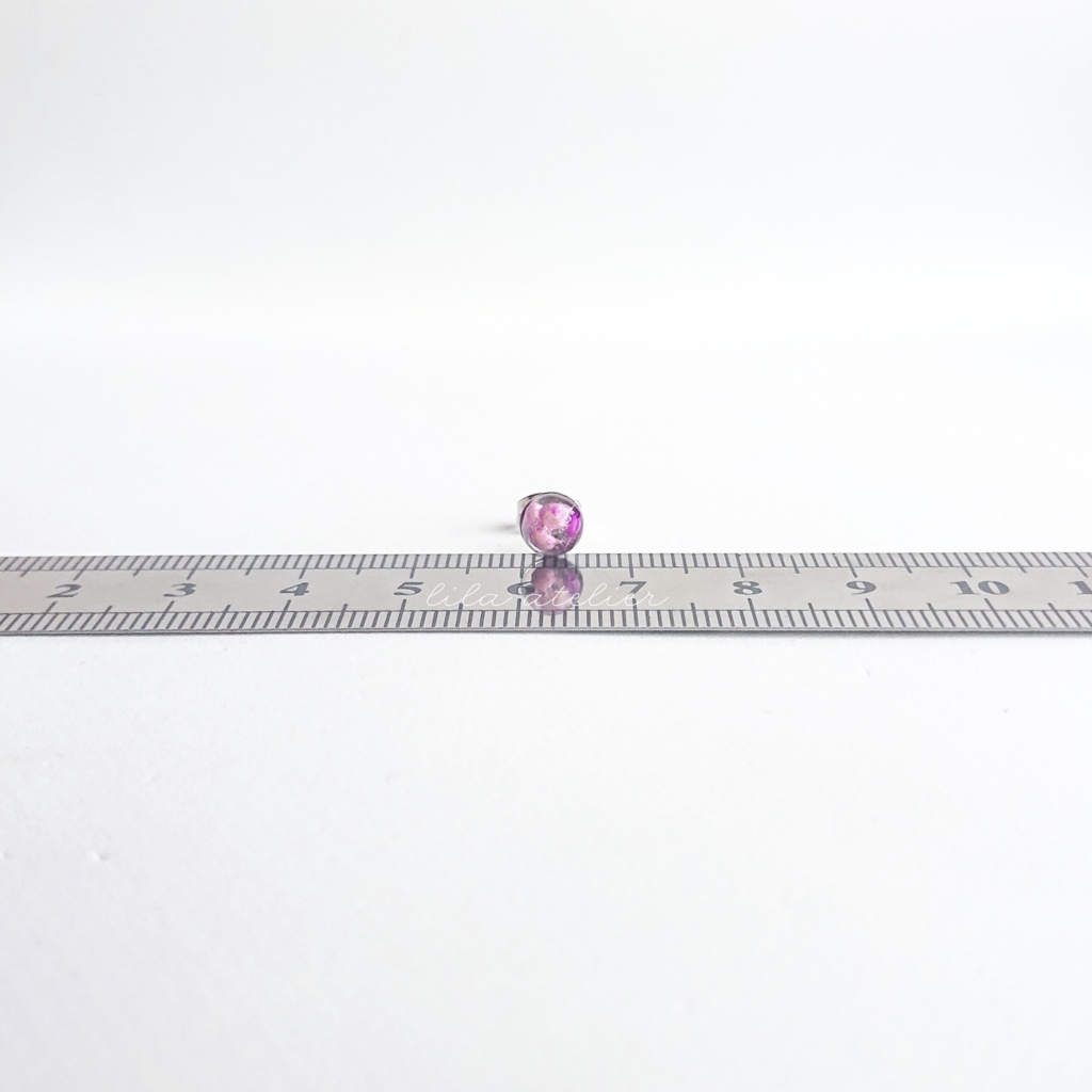 かすみ水中花【紫】ピアス/イヤリング(金属アレルギー対応)