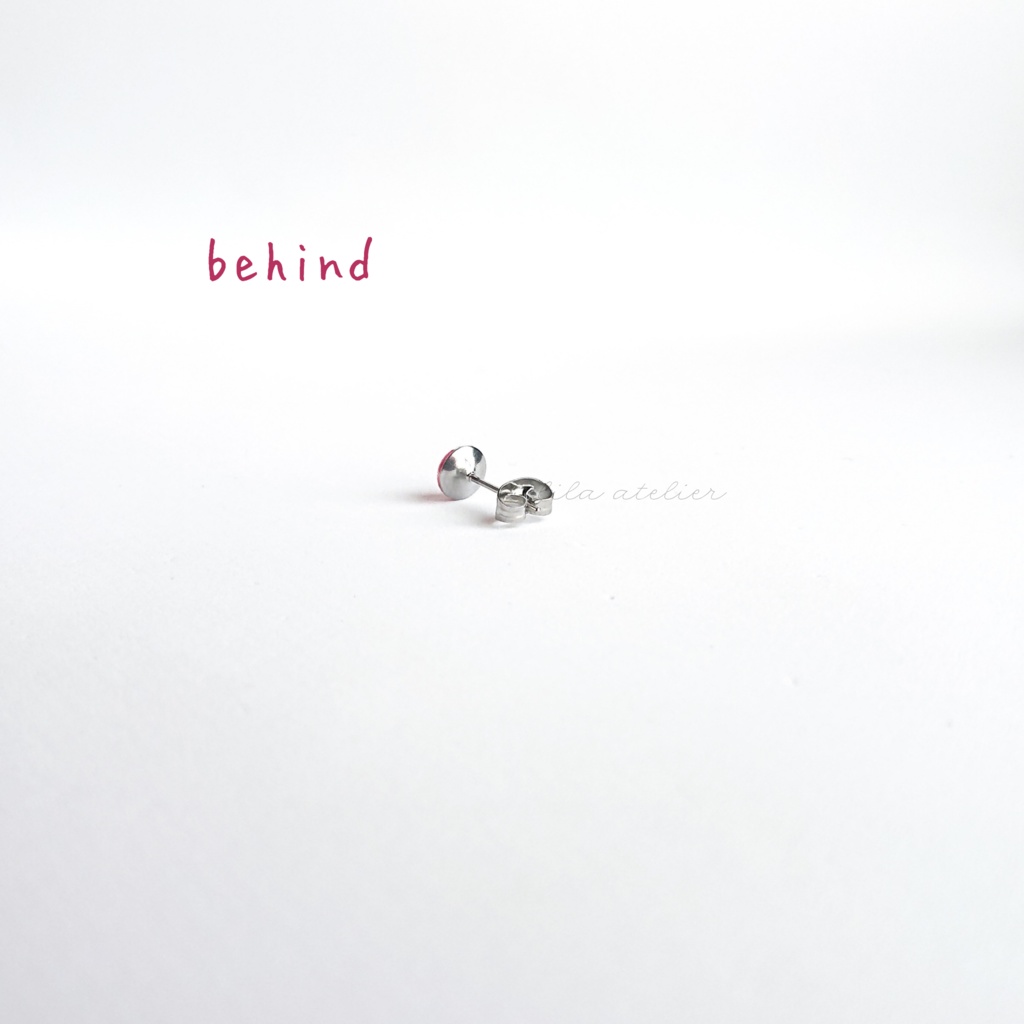 かすみ水中花【紅】ピアス/イヤリング(金属アレルギー対応)