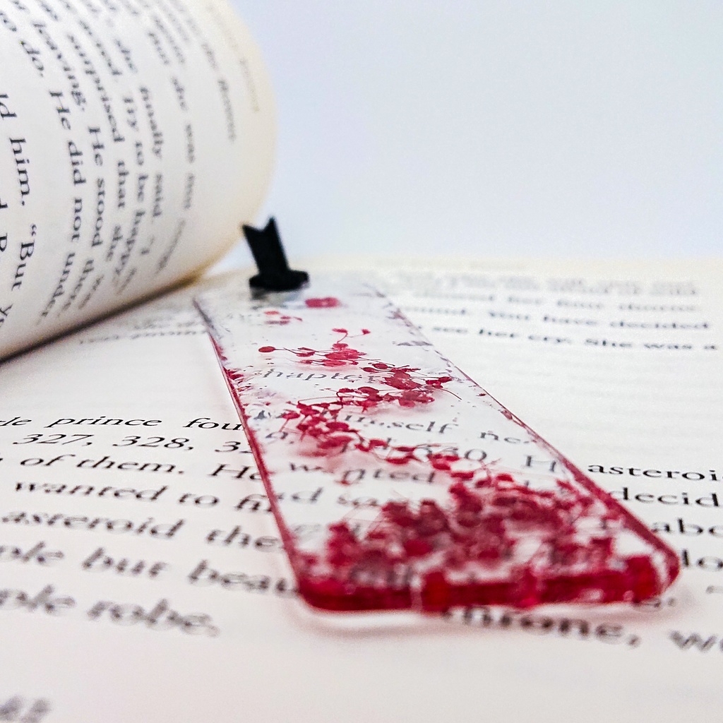 かすみ草【紅】標本栞