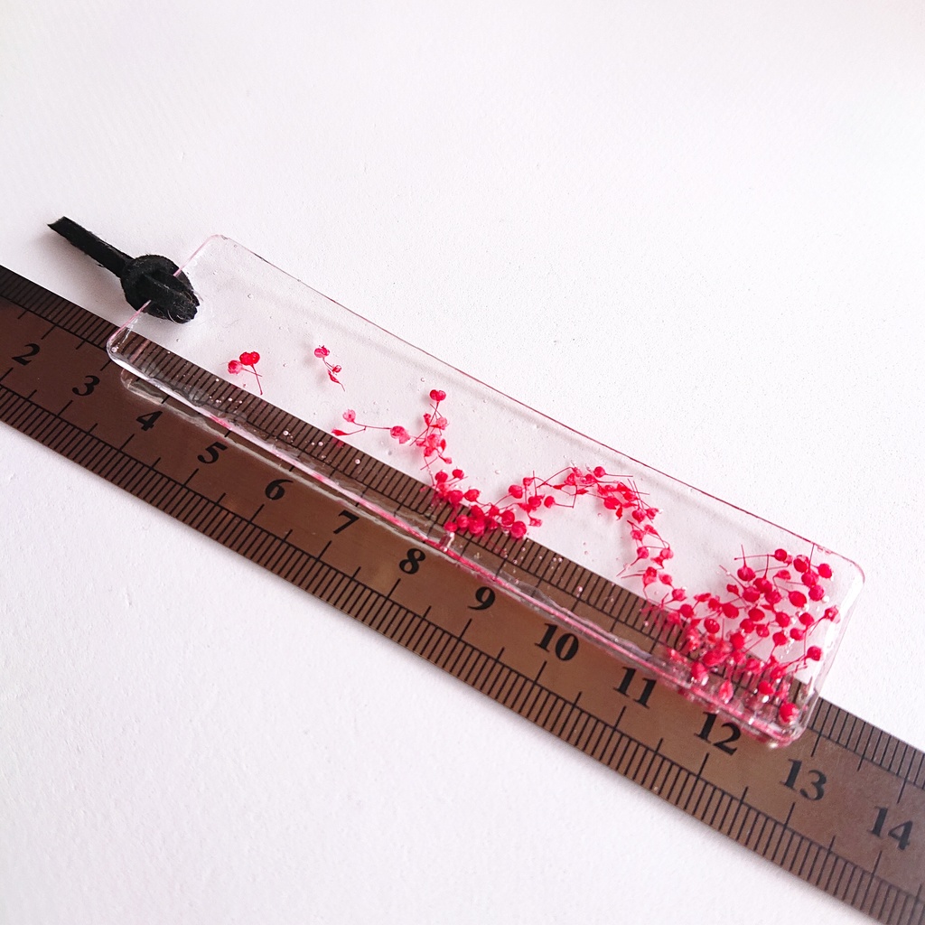 かすみ草【紅】標本栞