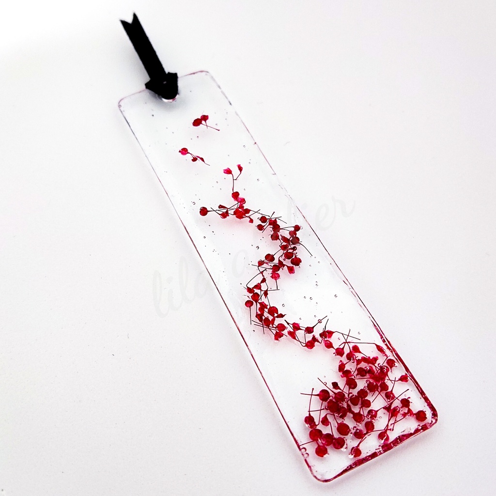 かすみ草【紅】標本栞