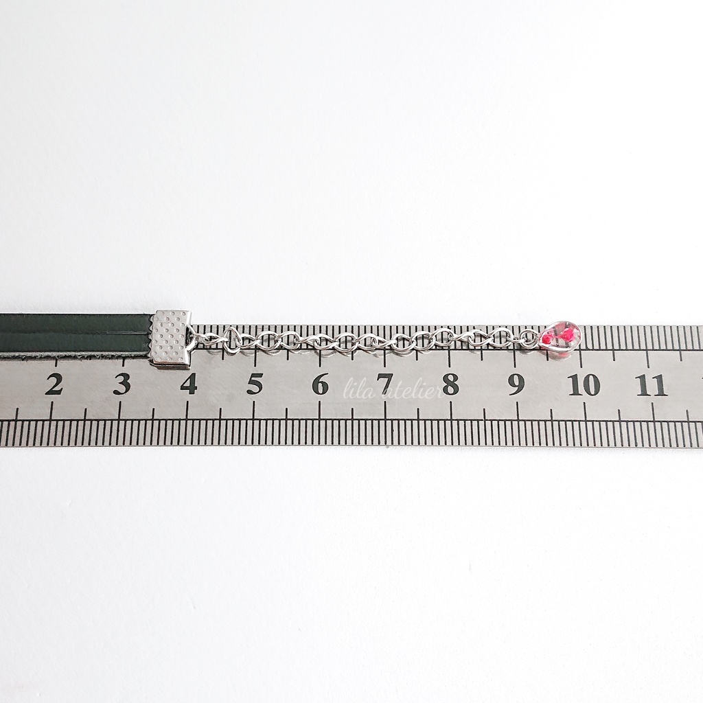 かすみ銀花【紅】チョーカー(金属アレルギー対応)