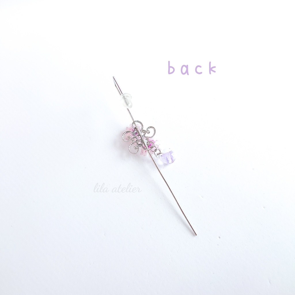 《片耳用》スターフラワーイヤーラップクローラーフックピアス(金属アレルギー対応)