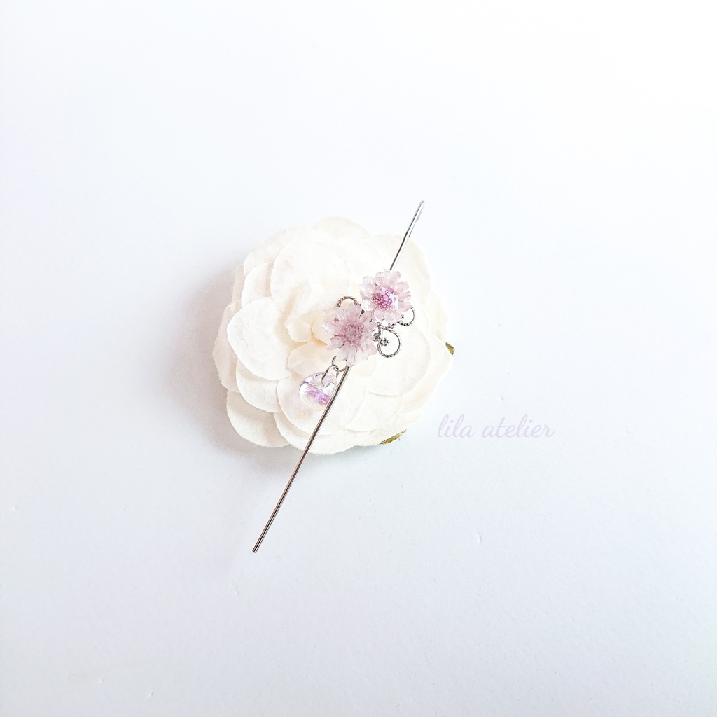 《片耳用》スターフラワーイヤーラップクローラーフックピアス(金属アレルギー対応)