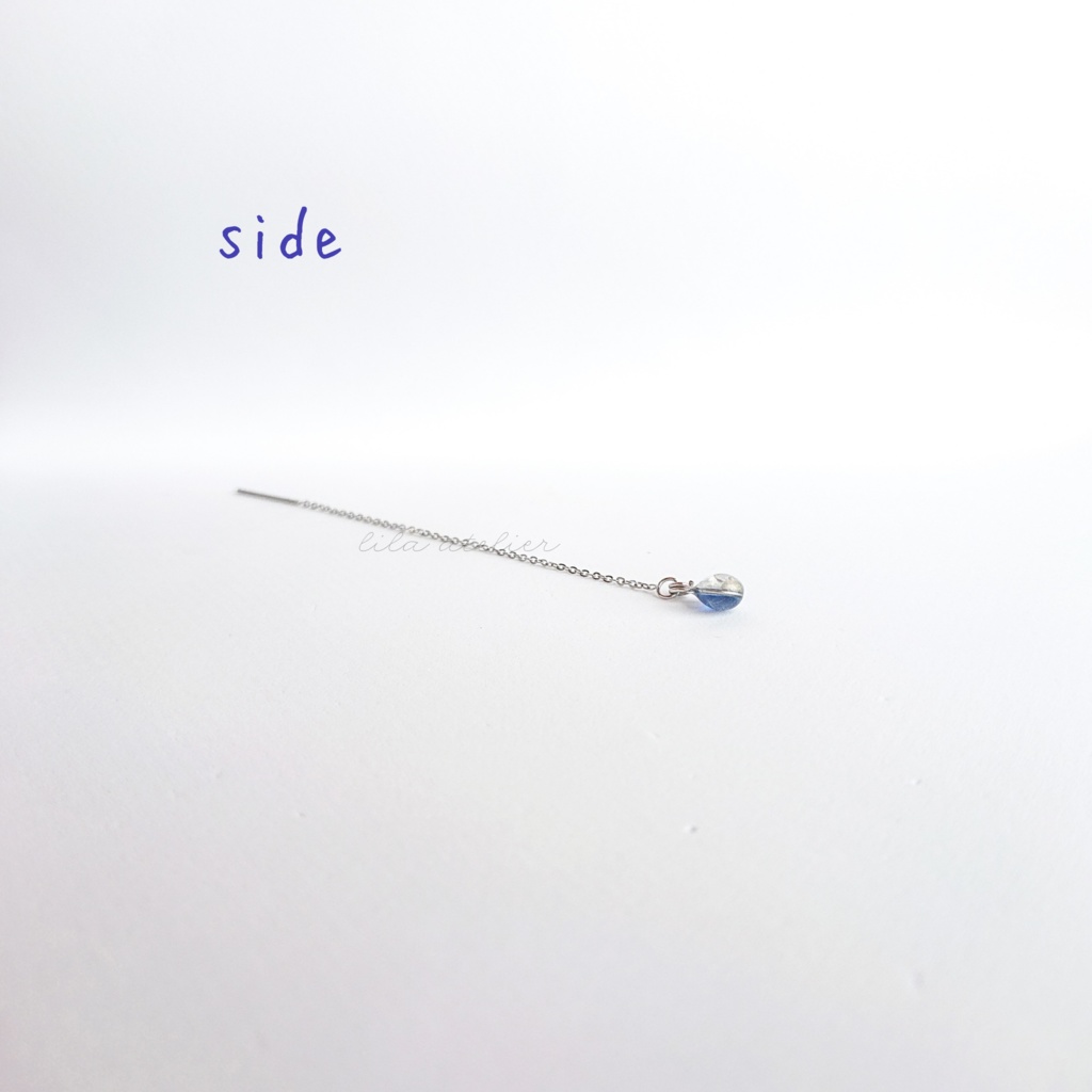 《片耳用》かすみ雫【夜空】アメリカンピアス(金属アレルギー対応)