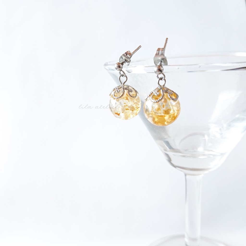 かすみ珠【秋】ピアス/イヤリング(金属アレルギー対応)