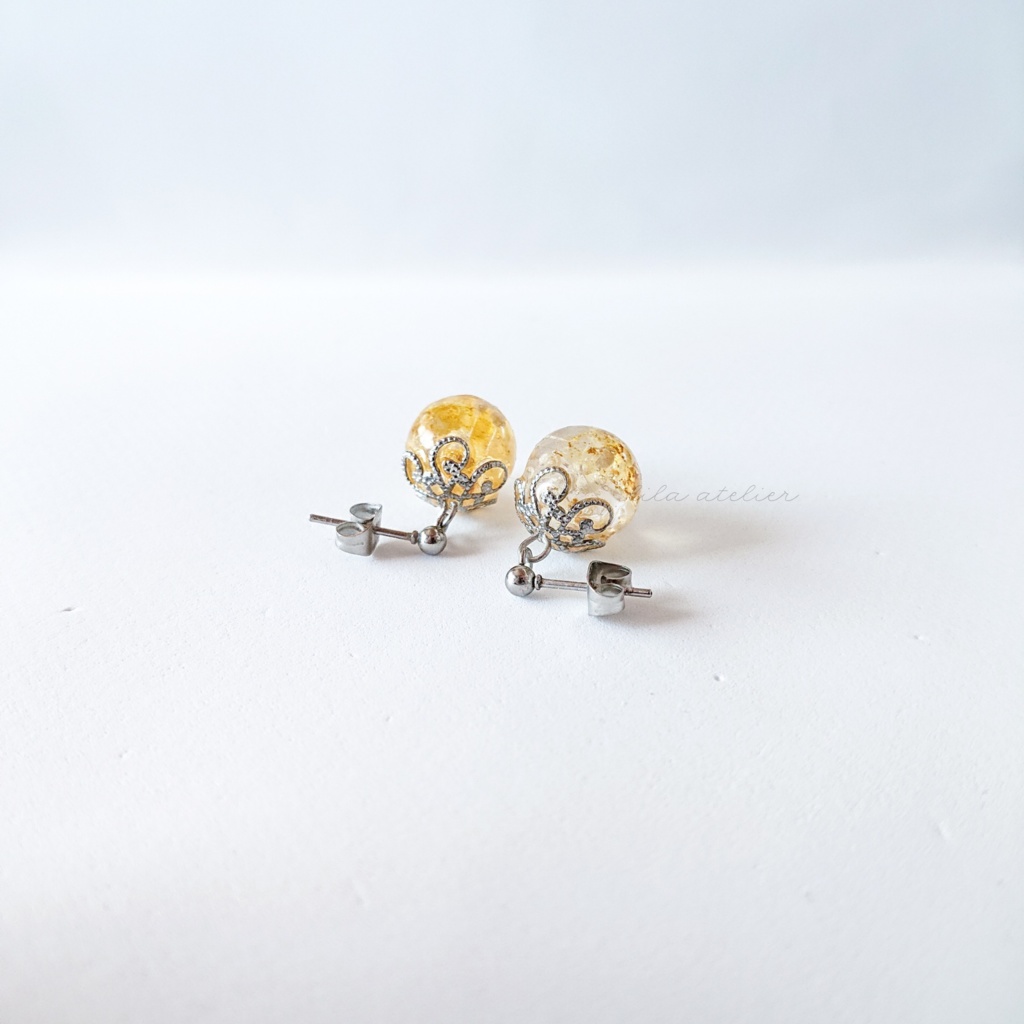 かすみ珠【秋】ピアス/イヤリング(金属アレルギー対応)