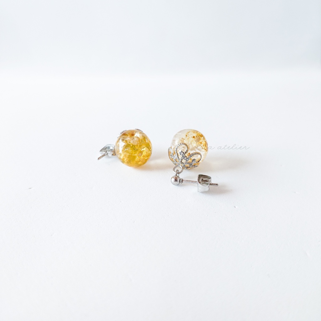 かすみ珠【秋】ピアス/イヤリング(金属アレルギー対応)